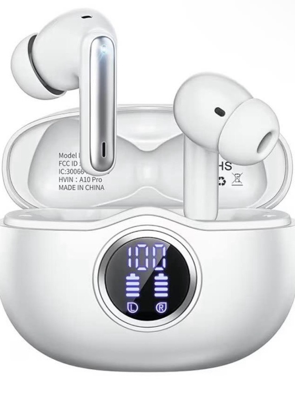 NEW Wireless Bluetooth Earbuds – 50-Hour Battery, Noise Canceling, LED Display